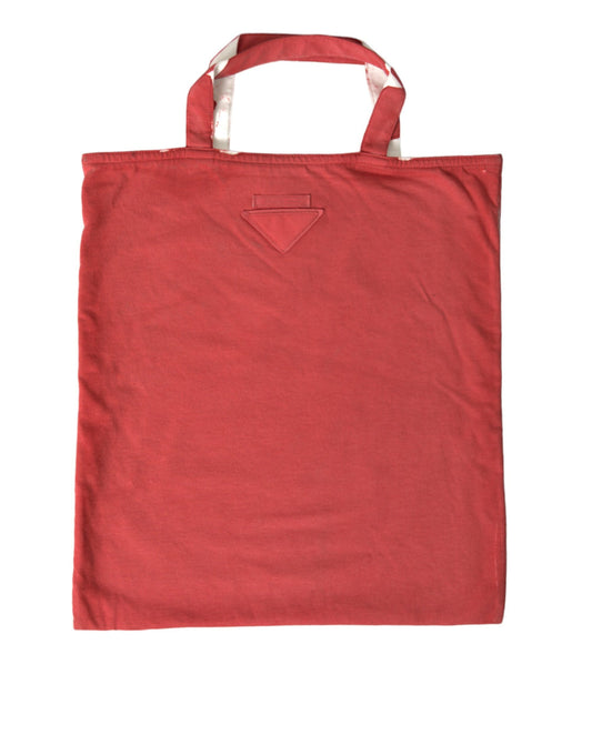 Chic Red and White Fabric Tote Bag