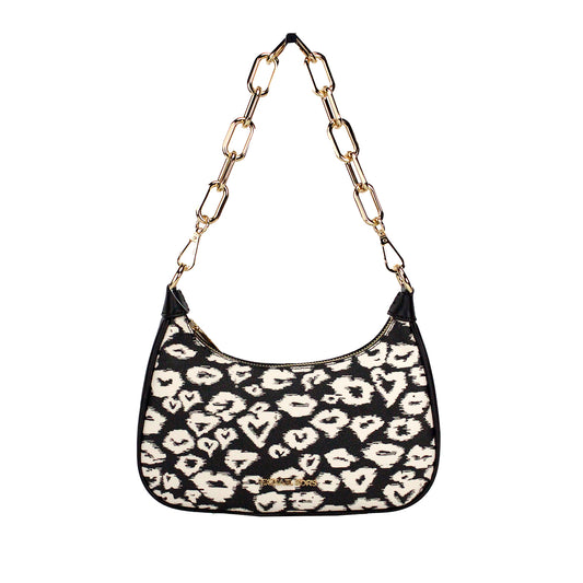 Cora Medium Heart Print PVC Zip Pouchette Crossbody Bag