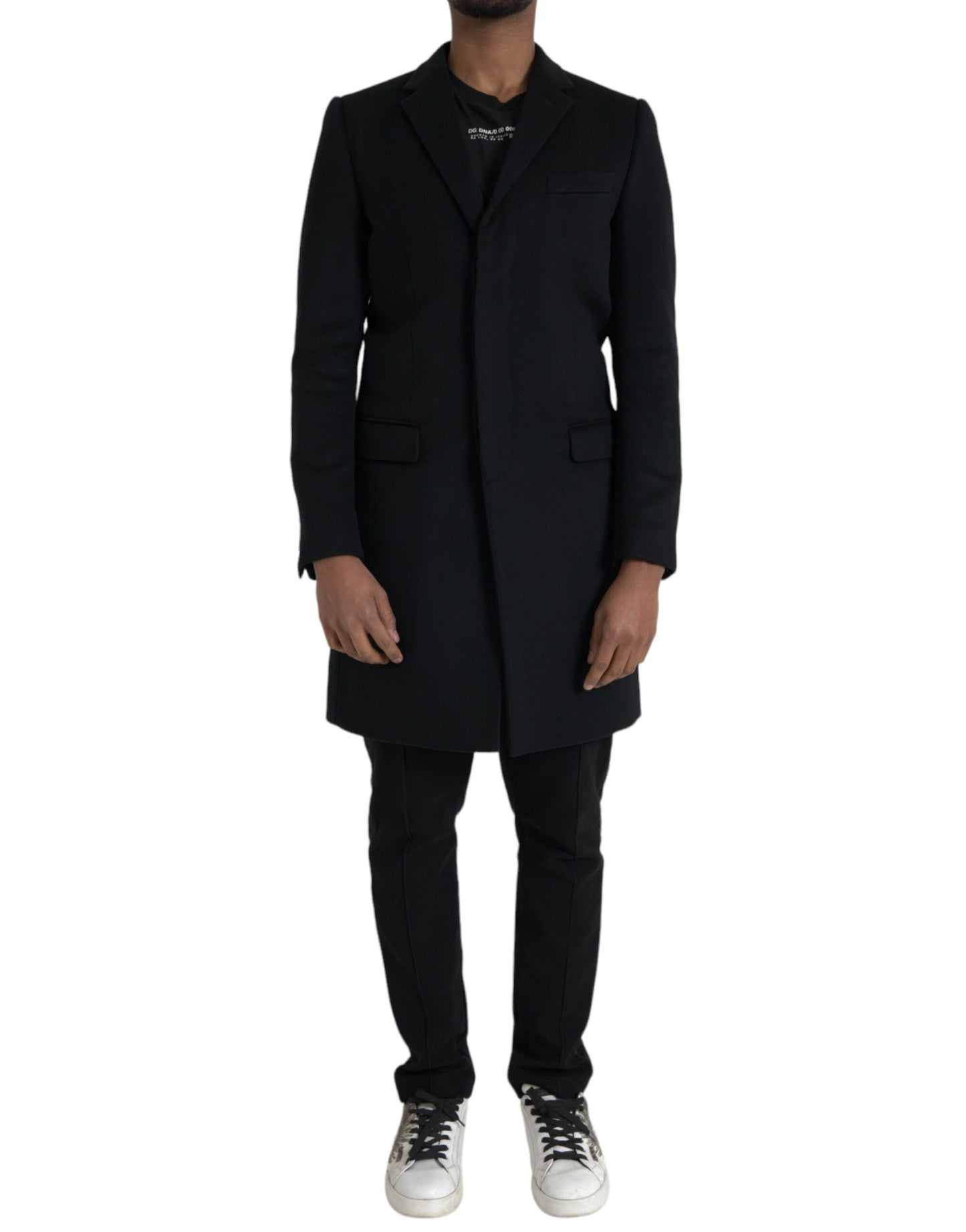 Black Single Breasted Trench Coat Jacket