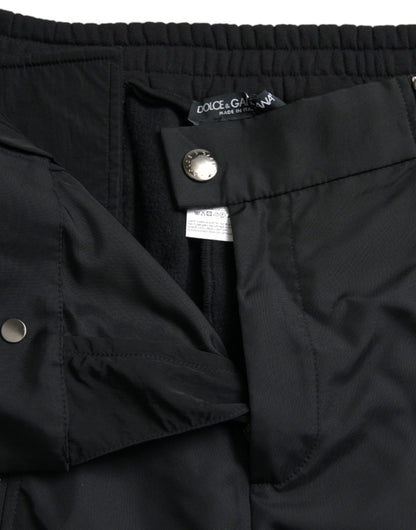 Black Cotton Blend Skinny Pants