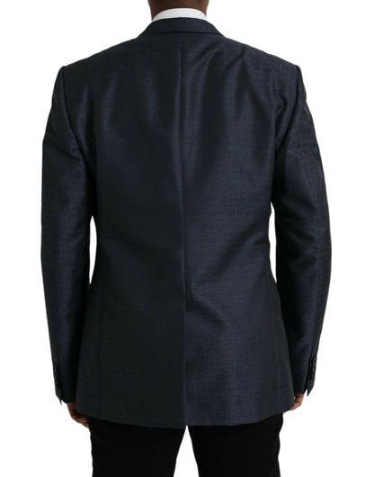 Blue Wool GOLD Single Breasted Coat Blazer