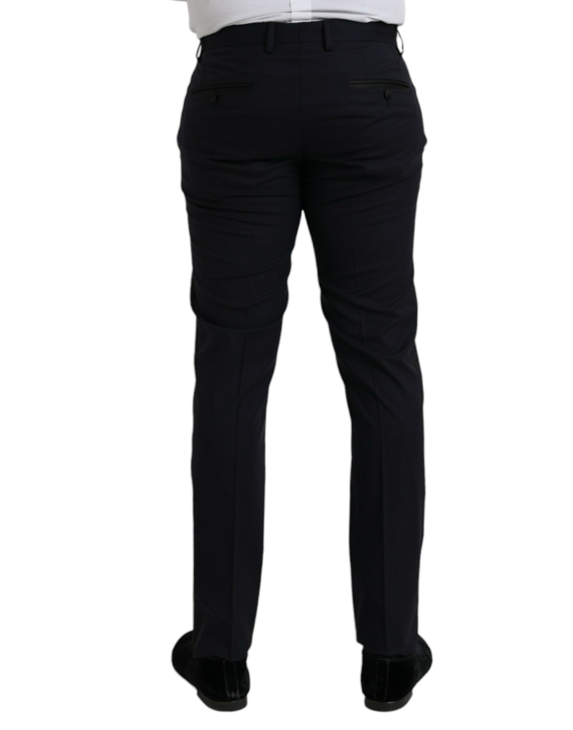 Dark Blue Wool Slim Fit Formal Pants