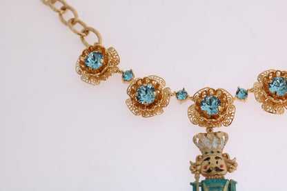 Elegant Gold Crystal Statement Necklace