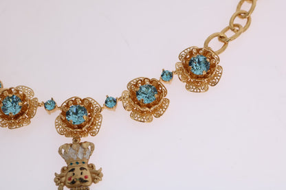 Elegant Gold Crystal Statement Necklace