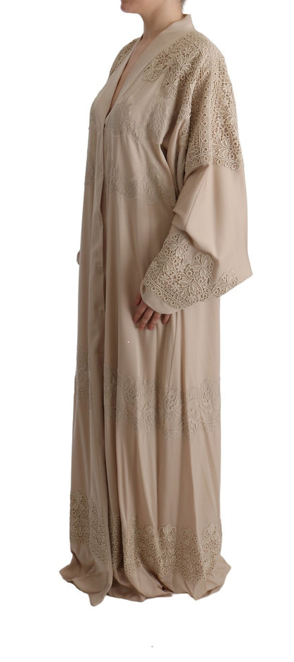 Elegant Beige Cape Kaftan Dress