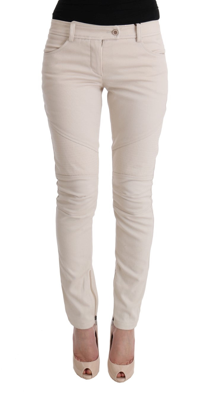 Chic White Slim Fit Denim Treasure