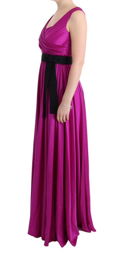 Elegant Pink Silk Gown Dress