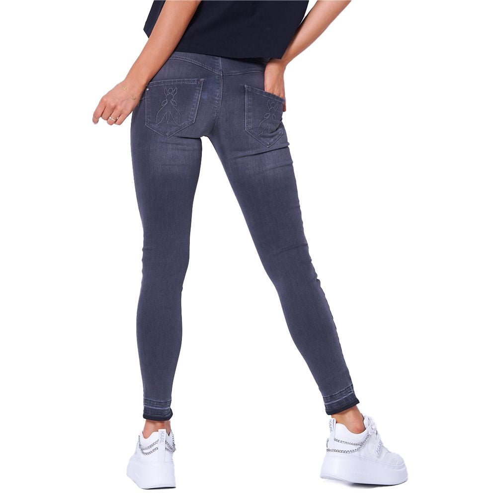 Chic High-Waisted Grey Skinny Jeggings