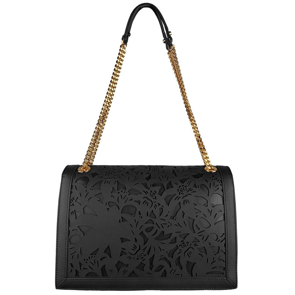 Elegant Floral Calfskin Shoulder Bag