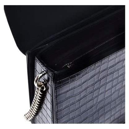 Black Calfskin Women Crossbody Bag