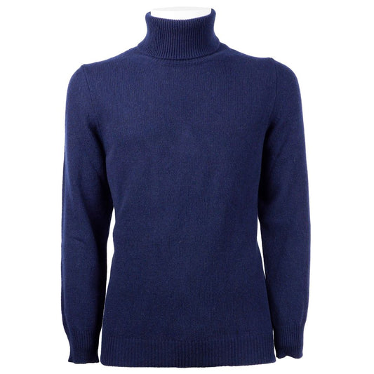 Blue Cashmere Men Turtleneck Sweater