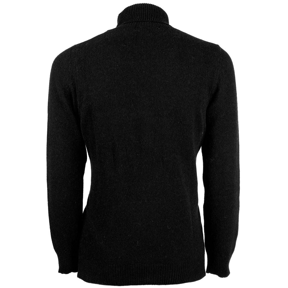 Black Cashmere Men's Turtleneck Sweater