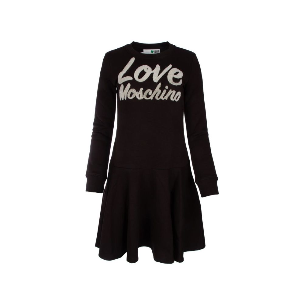 Chic Embossed Logo Cotton Blend Dress