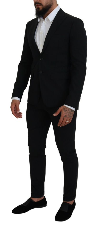 Black Wool Single Breasted 2 Piece LONDON Suit