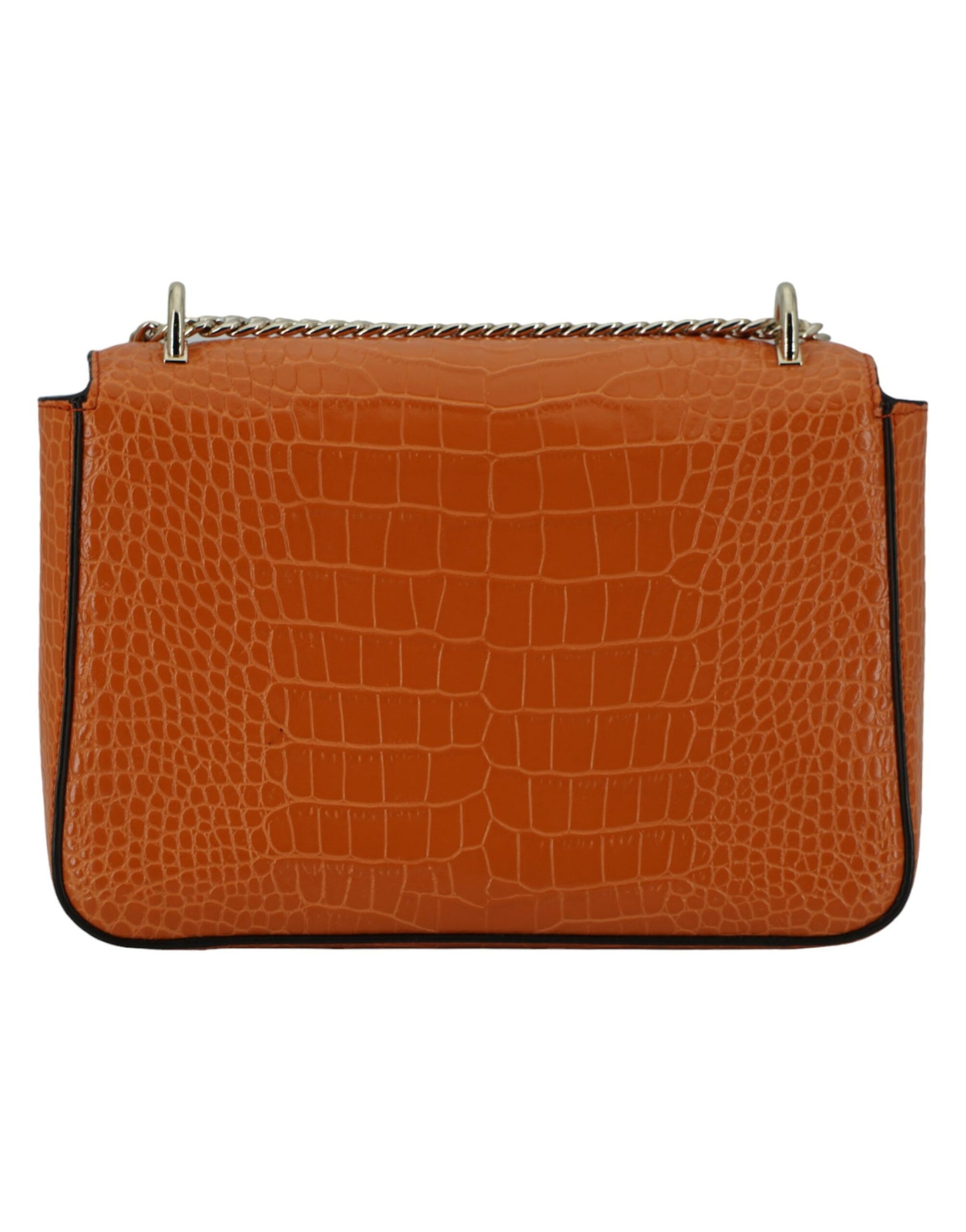 Amber Orange Leather Shoulder Bag