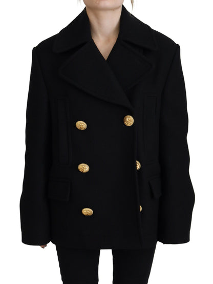 Black Double Breasted Coat Blazer Jacket