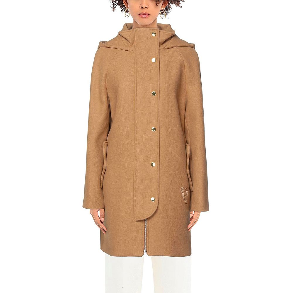 Brown Wool Women Coat