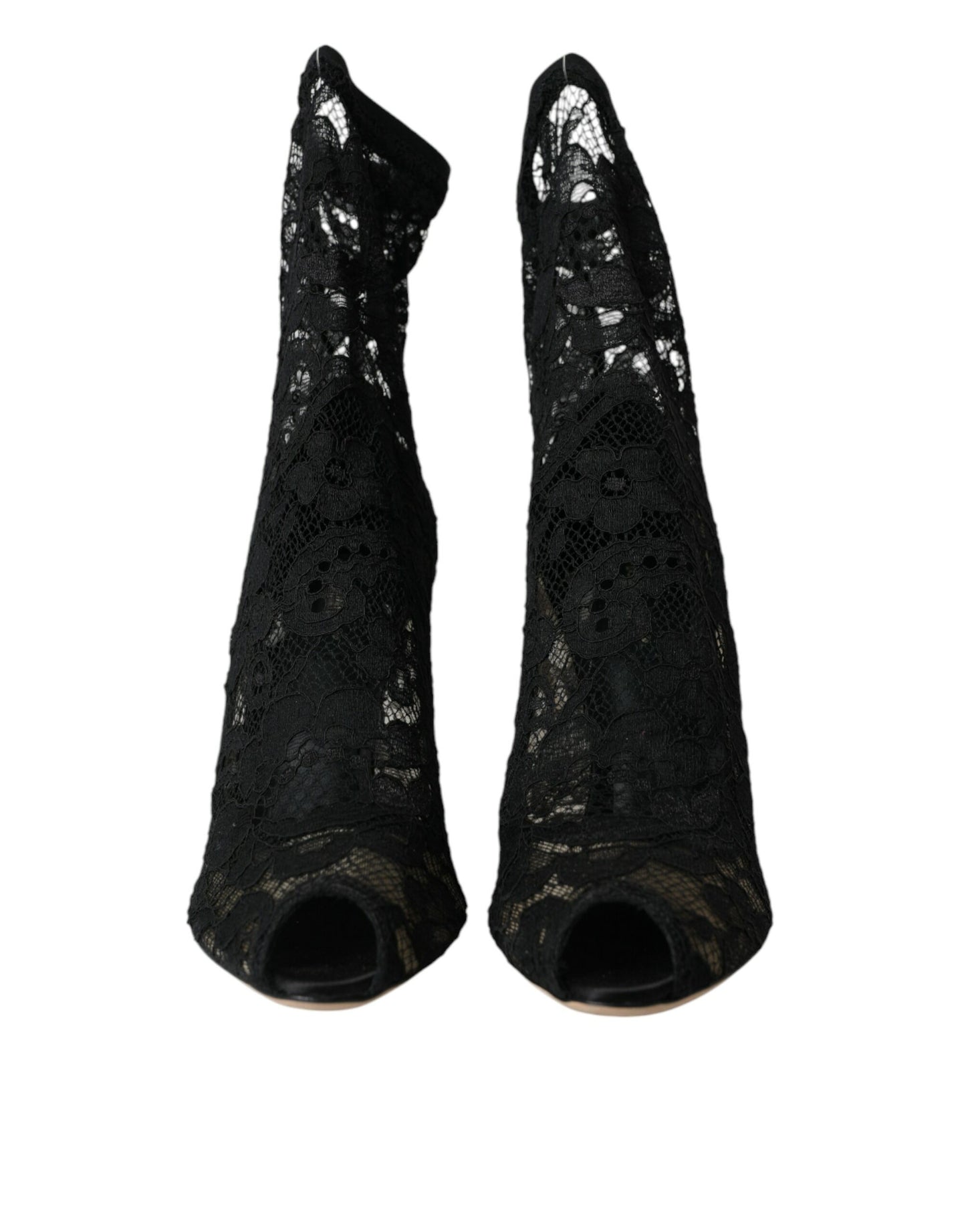 Black Stretch Taormina Lace Boots Shoes