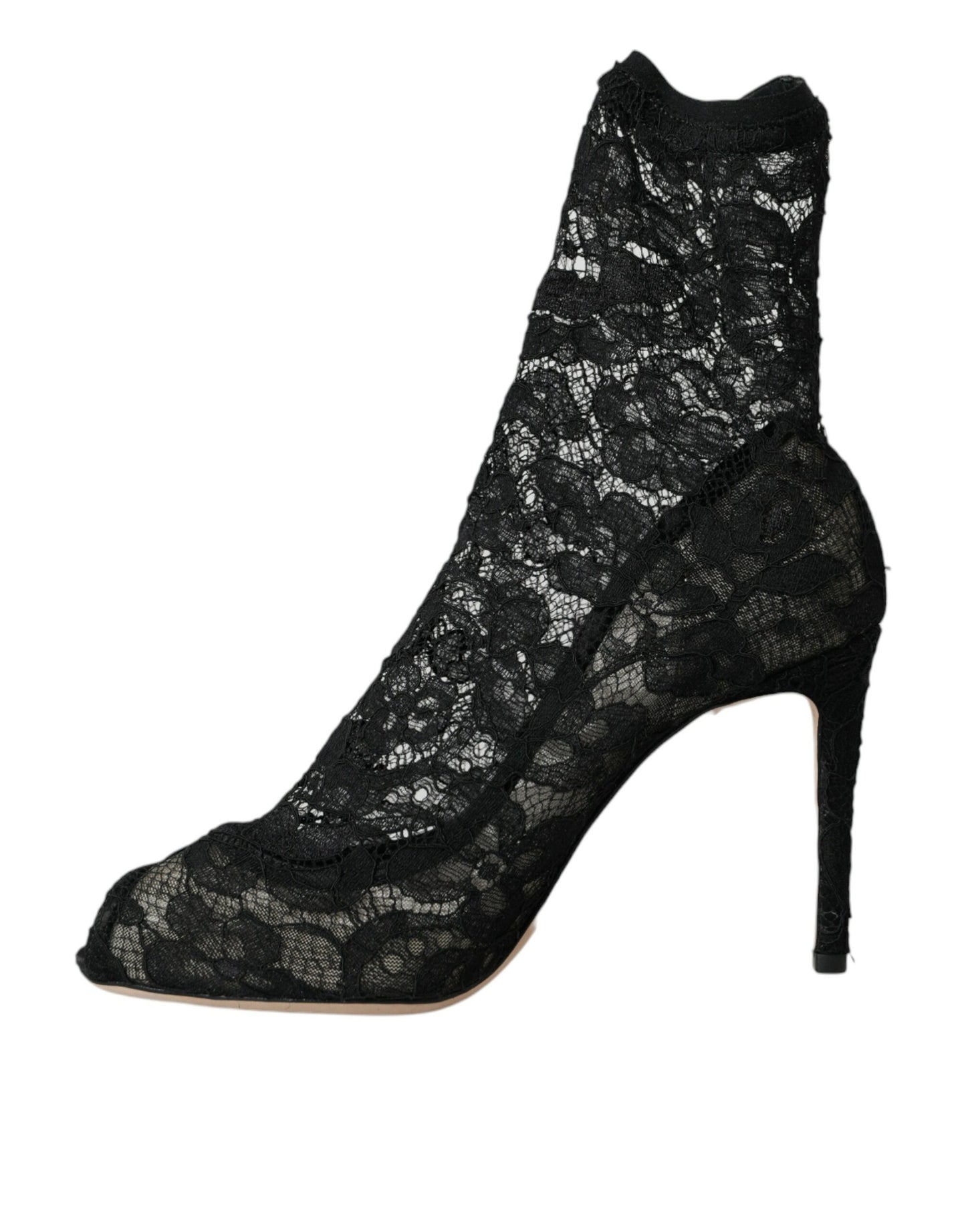 Black Stretch Taormina Lace Boots Shoes