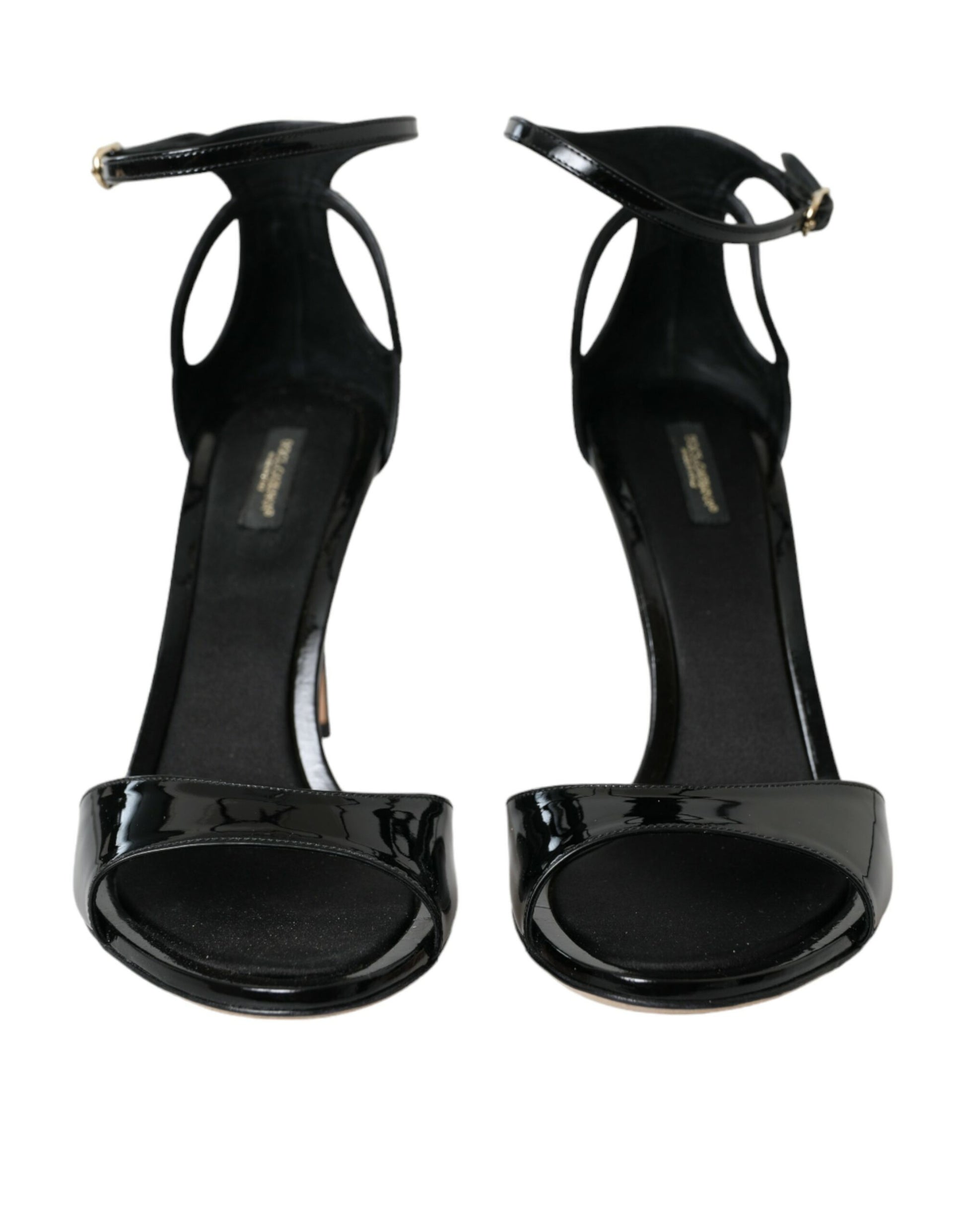 Black KEIRA Leather Heels Sandals Shoes