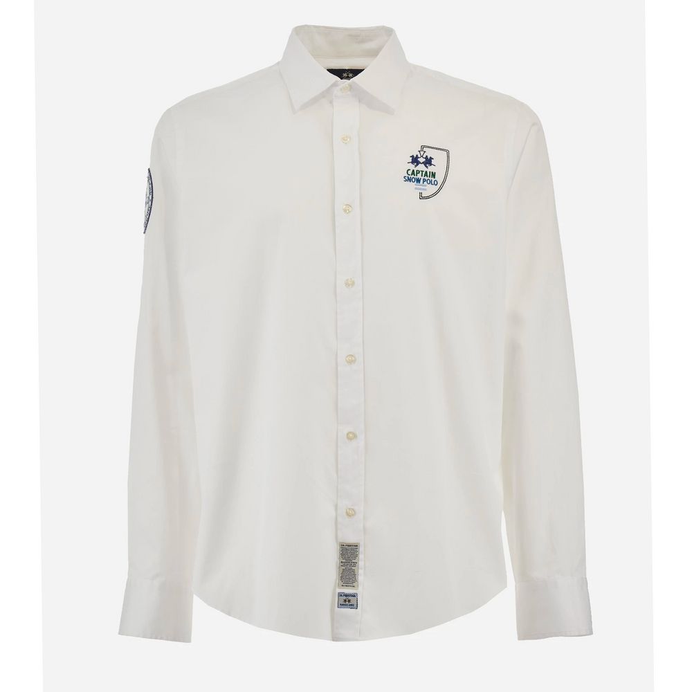 White Cotton Men Shirt