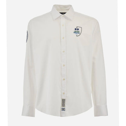 White Cotton Men Shirt