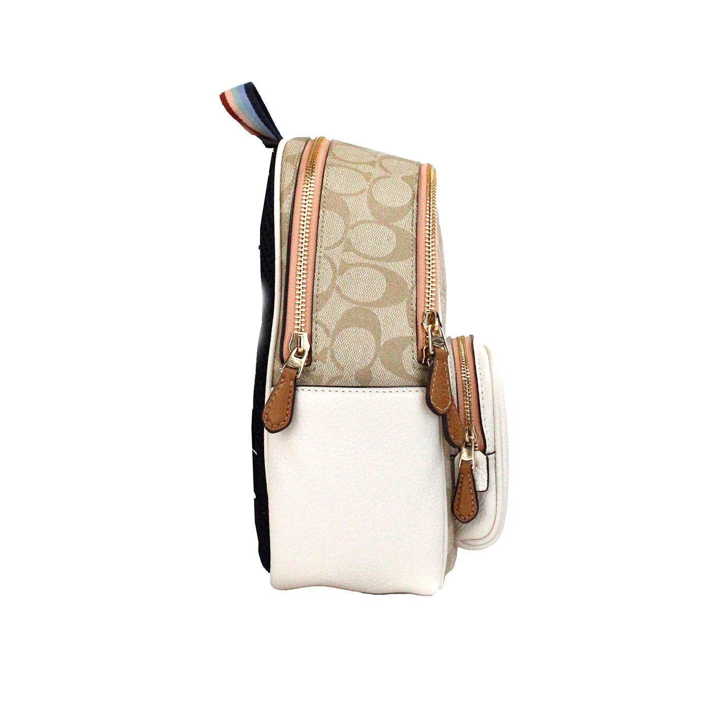 Mini Court Signature Pear Motif Shoulder Backpack Bookbag Bag Chalk Taffy