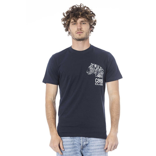 Blue Cotton Men T-Shirt