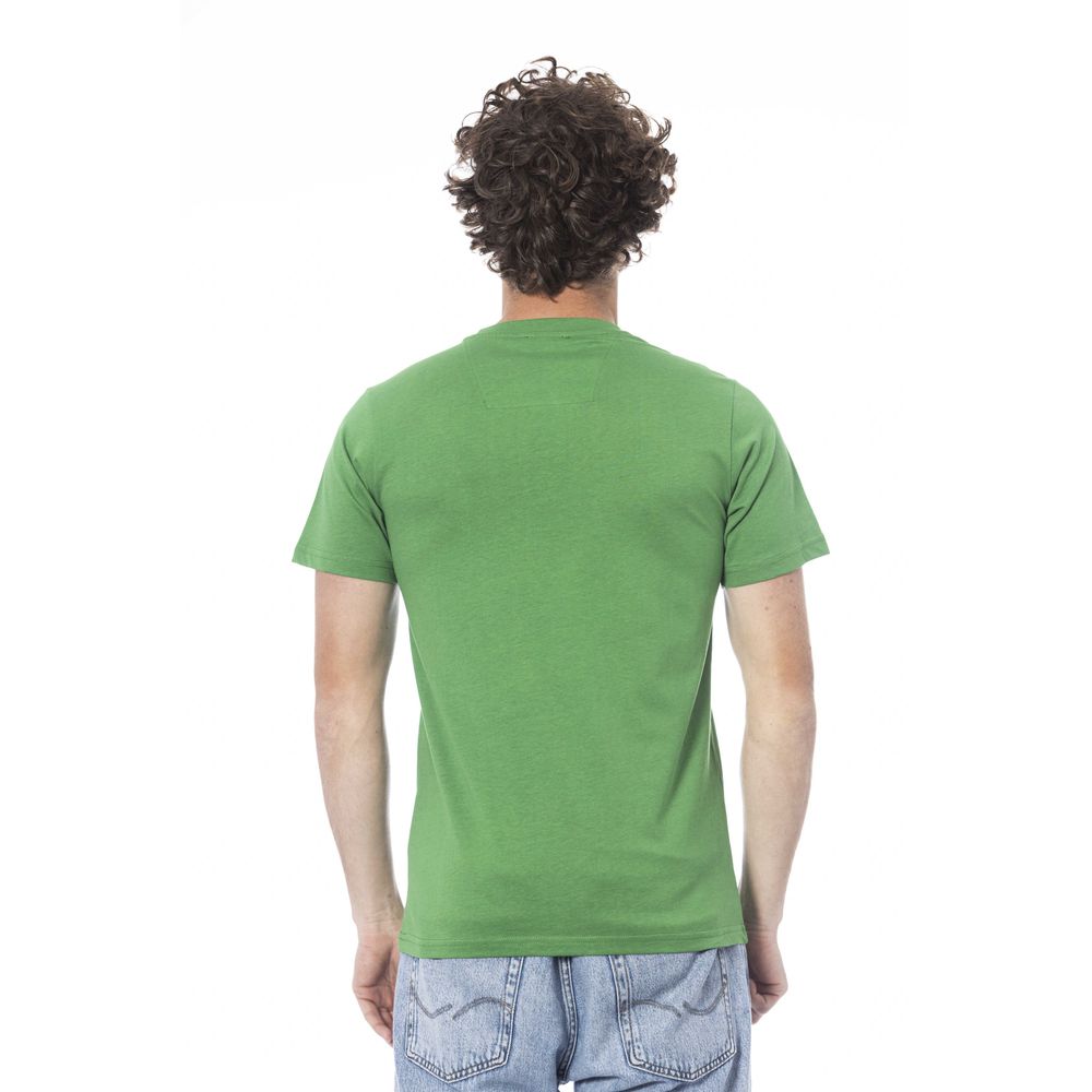 Green Cotton Men T-Shirt