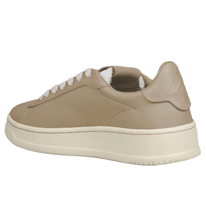 Beige Leather Di Capra Sneaker