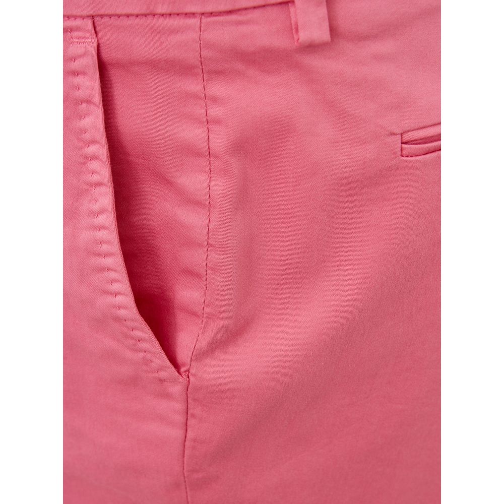 Elegant Cotton Pink Trousers for Sophisticated Style