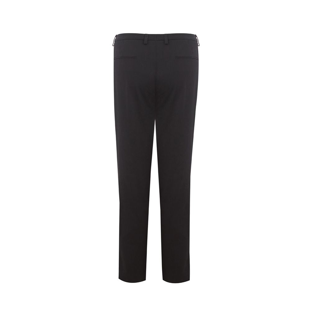 Italian Elegance Cotton Black Trousers