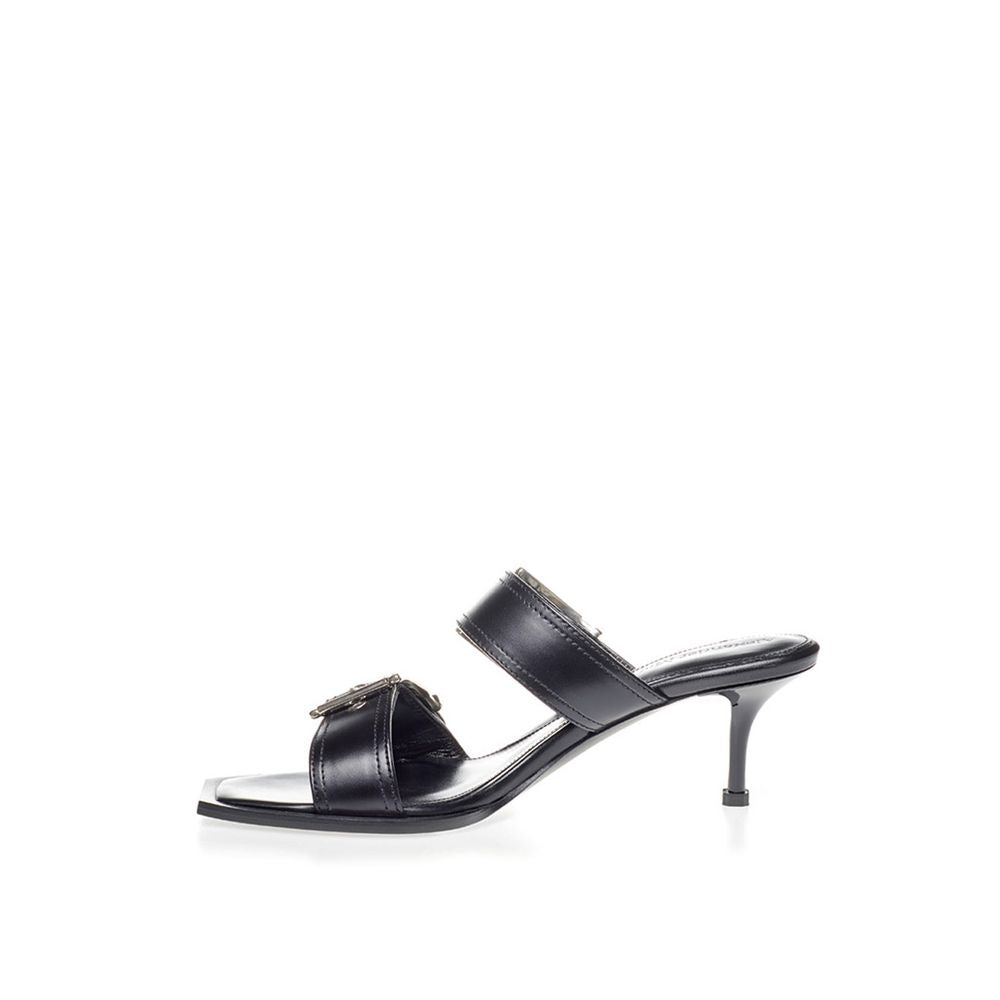 Elevate Your Steps in Timeless Black Leather Sandals