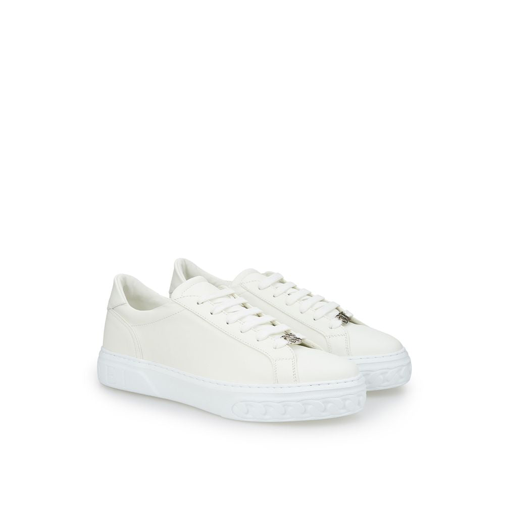 Sleek White Leather Sneakers