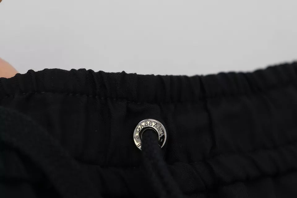 Black Jogger Jogging Wool Pants