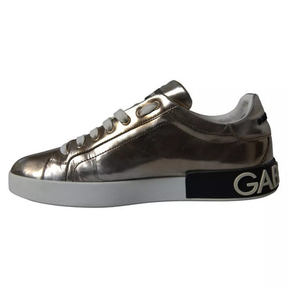 Bronze Leather Logo Sneaker Portofino Shoes