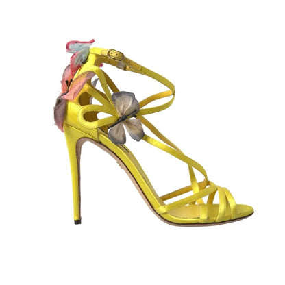 Yellow Butterfly Applique Sandals Shoes