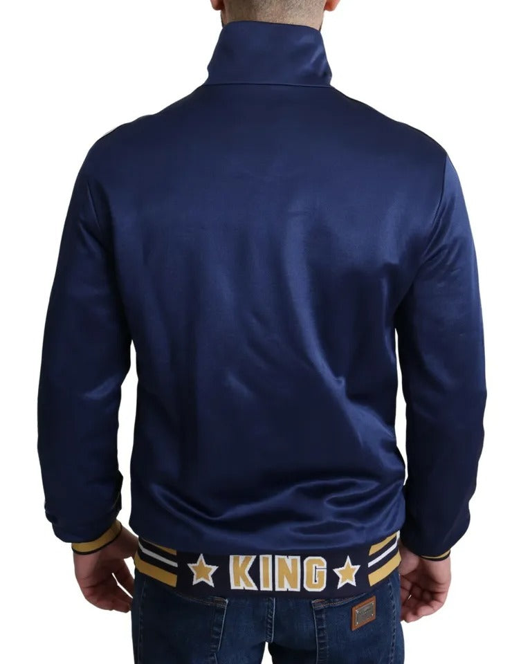 Blue Heraldic Patch Striped King Bee Sweater