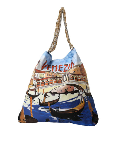 Multicolor Venezia Canvas Women Shopping Tote Bag