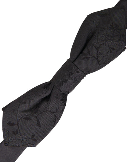 Black Silk Adjustable Neck Men Bow Tie