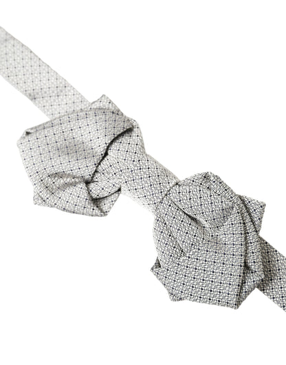 Gray Silk Adjustable Neck Men Bow Tie