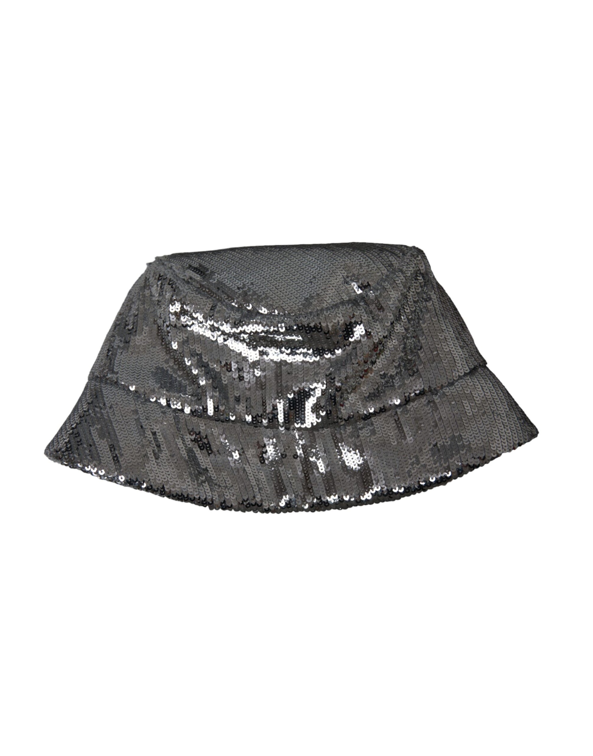 Silver Sequined Nylon Bucket Hat Men