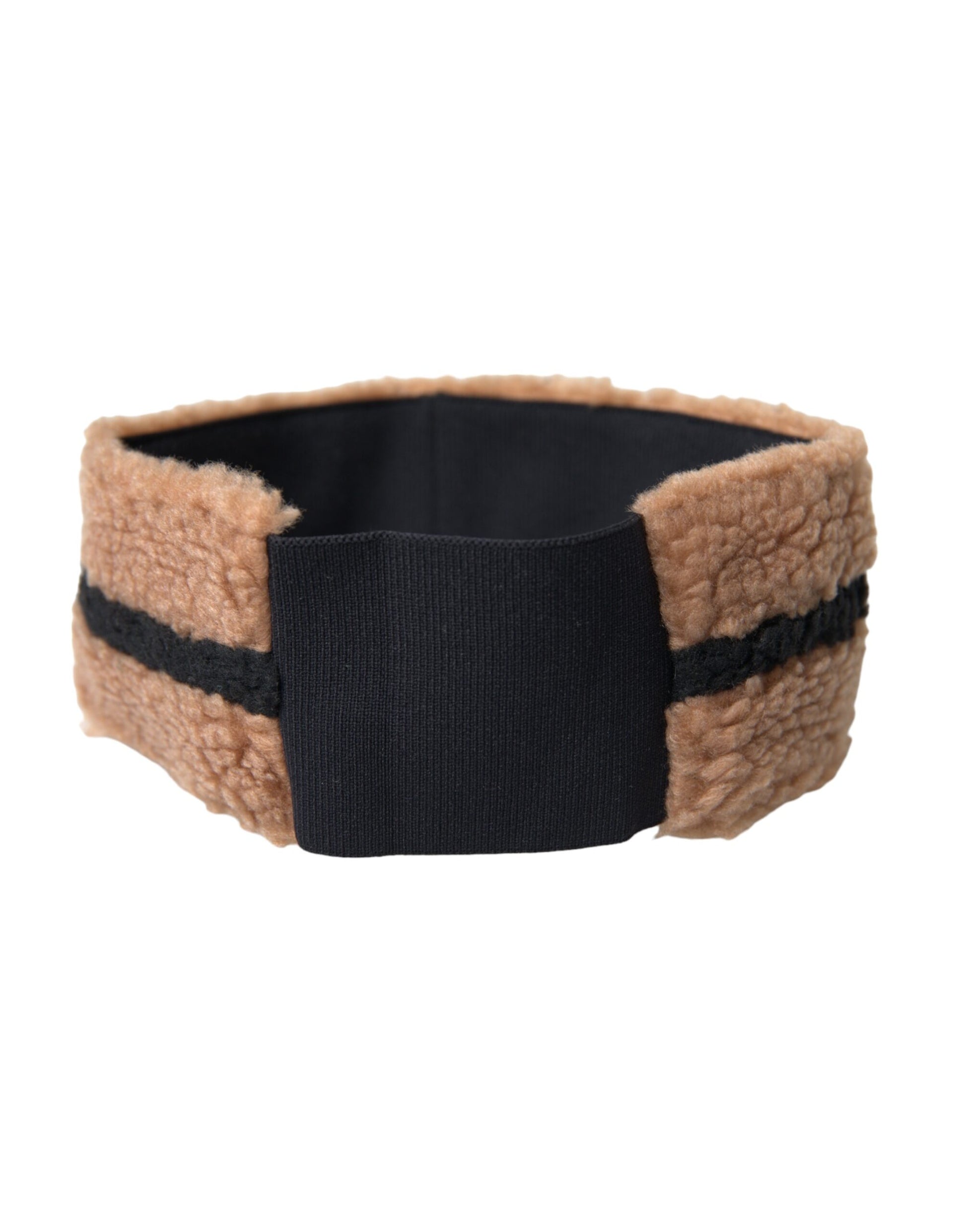 Brown Black Fleece Wool Head Band Hat Men