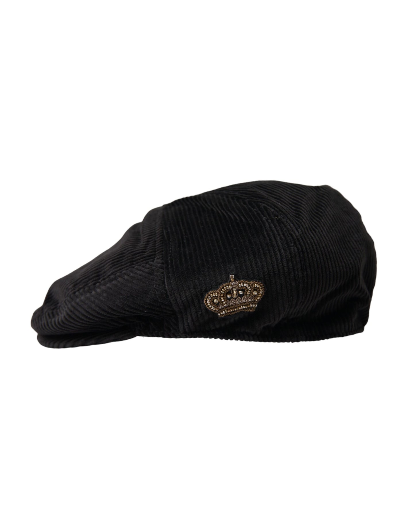 Black Corduroy Crown Newsboy Hat Men