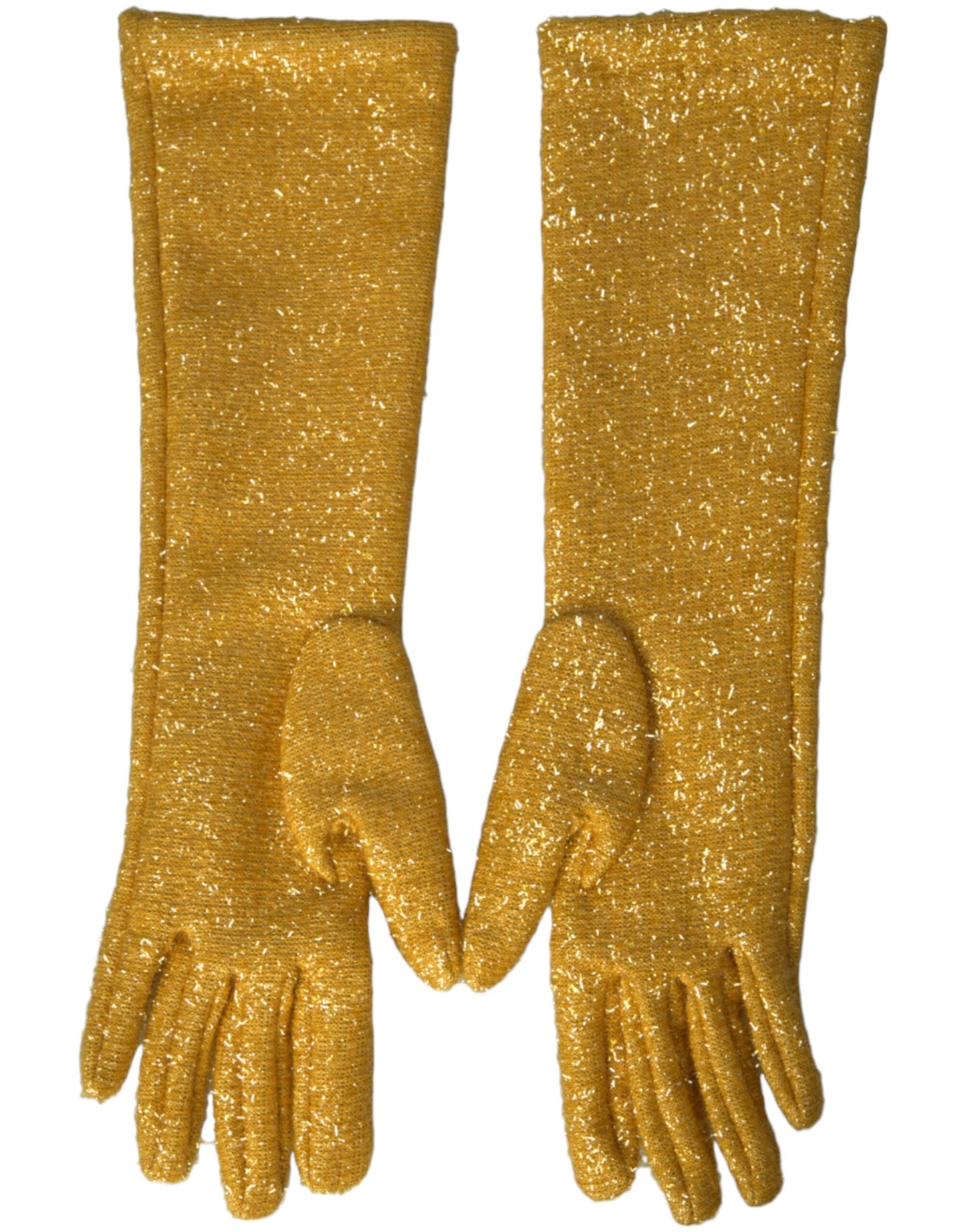 Gold Lurex Fantasia Mid Arm Length Gloves