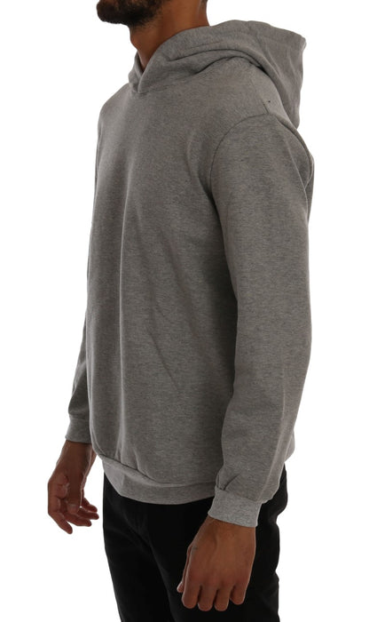 Sophisticated Gray Cotton Hooded Sweater