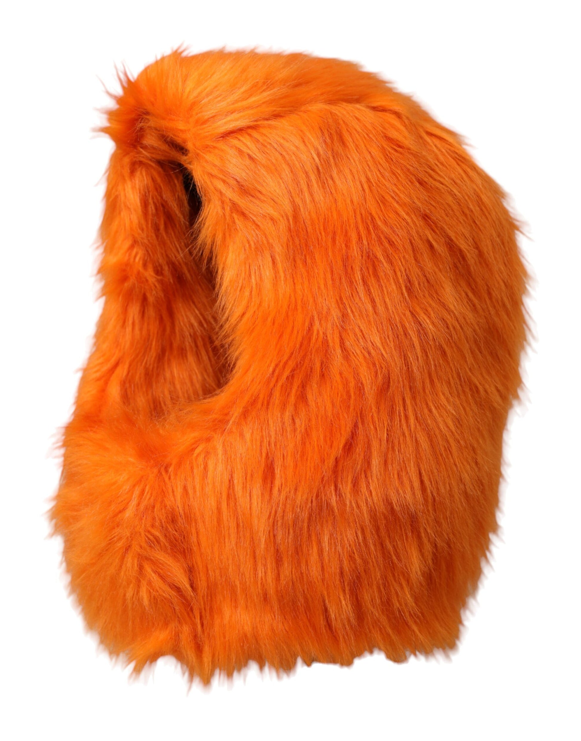 Orange Faux Fur Whole Head Wrap Hat