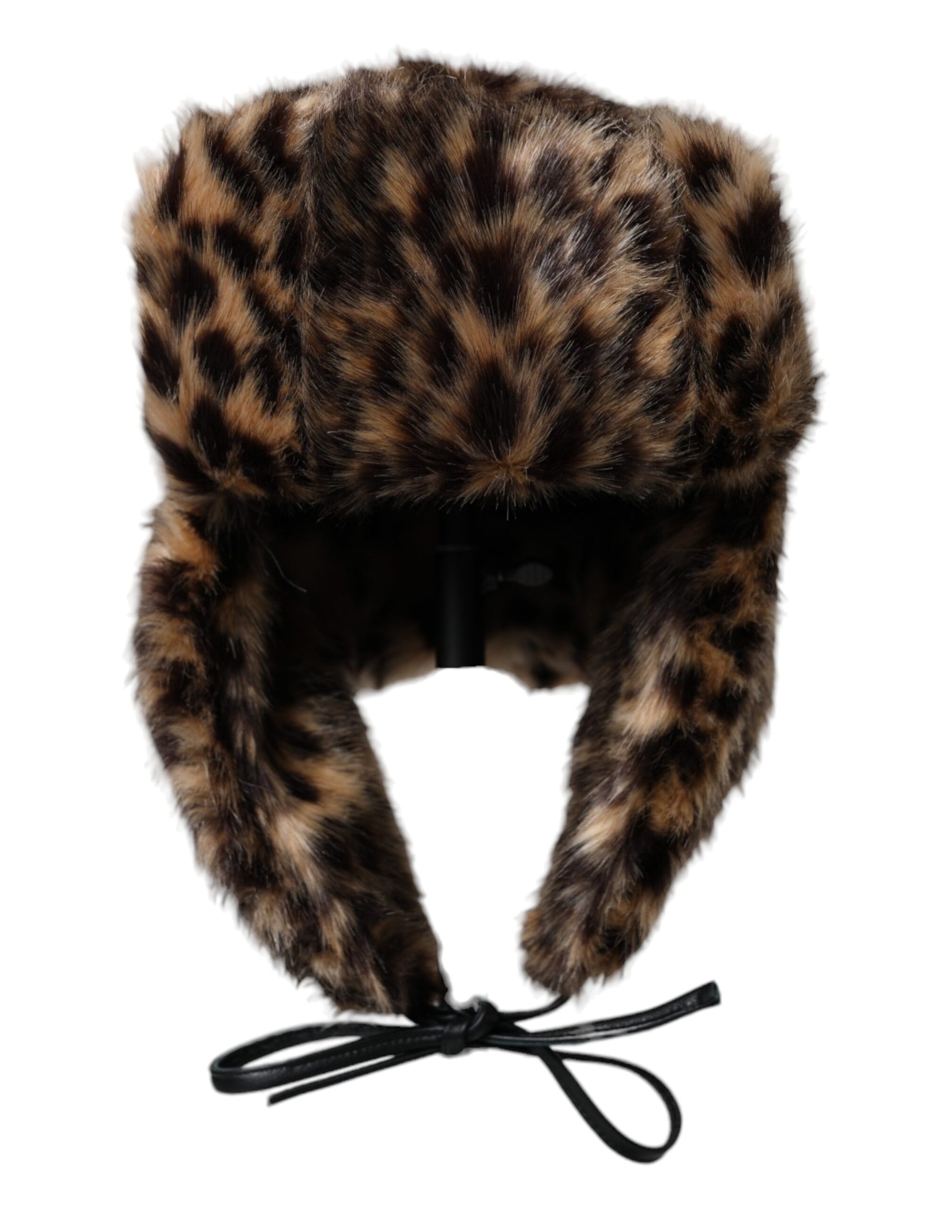 Multicolor Leopard Fur Trapper Women Hat