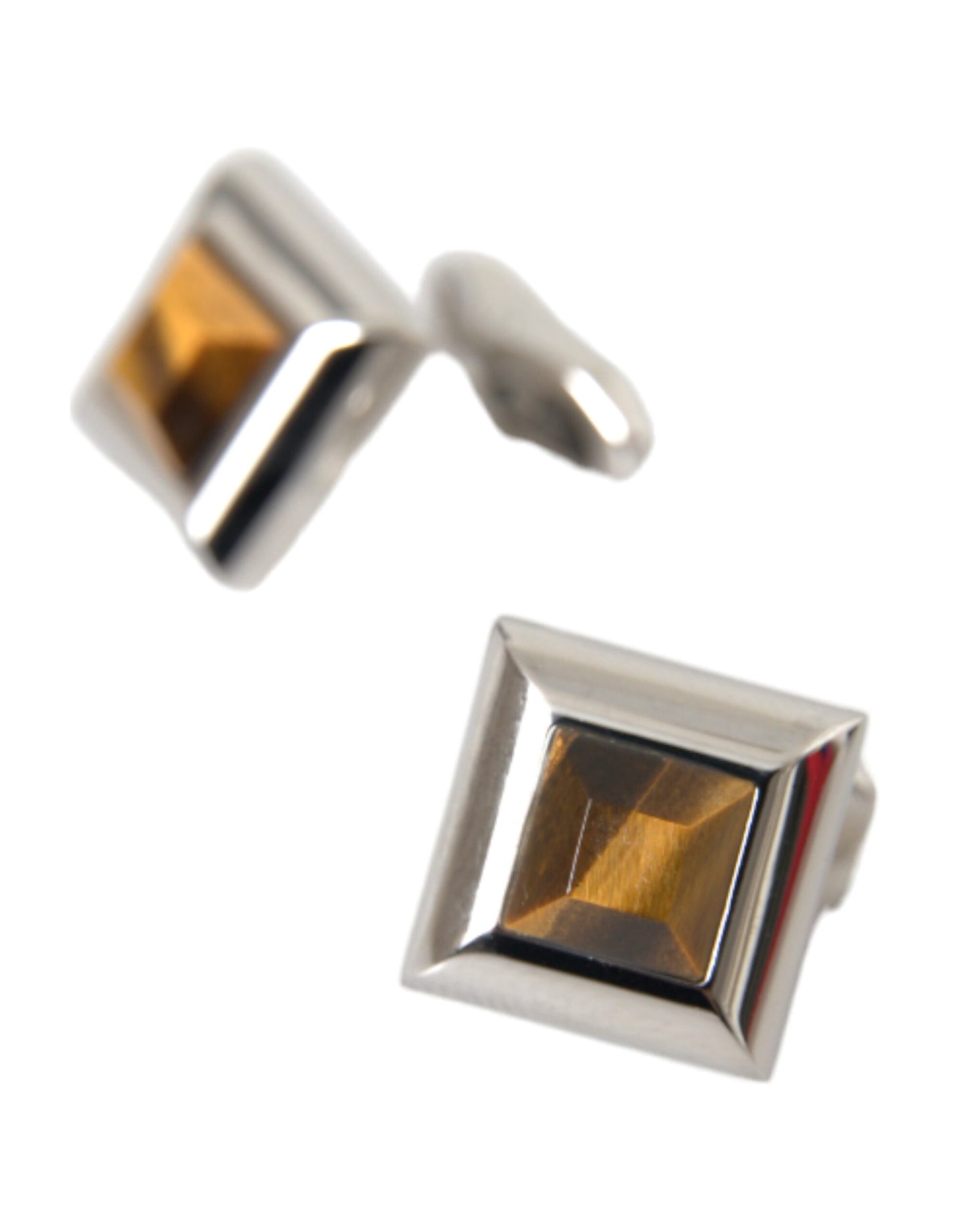 Silver Plated Brass Pin Crystal Cufflinks