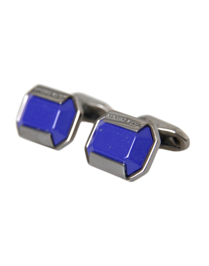 Silver Plated Brass Pin Crystal Cufflinks